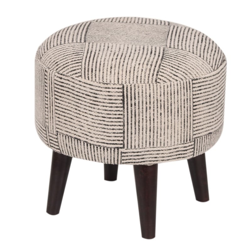 HERAT ORIENTAL Handmade Kilim Upholstered Round Stool