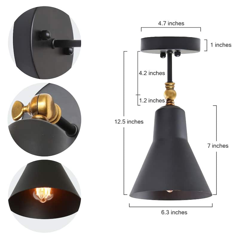 Carbon Loft Merida Adjustable Black 1-light Wall Lamp Sconce - W6.3"x H9.5"x E9"