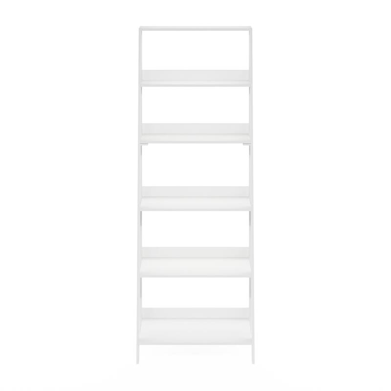 Furinno Ladder Bookcase Display Shelf, 6-Tier, Espresso