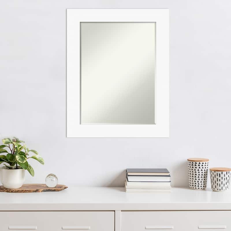 Basic Half-Inch-Bevel Wood Framed Wall Mirror - Glass Size 18x24