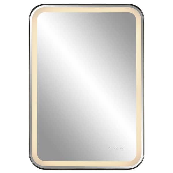 slide 2 of 9, Uttermost 09861 Crofton 22" W x 32" H Rectangular Framed Bathroom Black