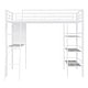 preview thumbnail 15 of 23, Twin Size Loft Bed with 3 Layers of Shelves and Desk with Whiteboard