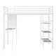 preview thumbnail 3 of 11, Twin Size Loft Metal Bed with 3 Layers of Shelves and Desk , Modern Metal Frame with Built-In Whiteboard