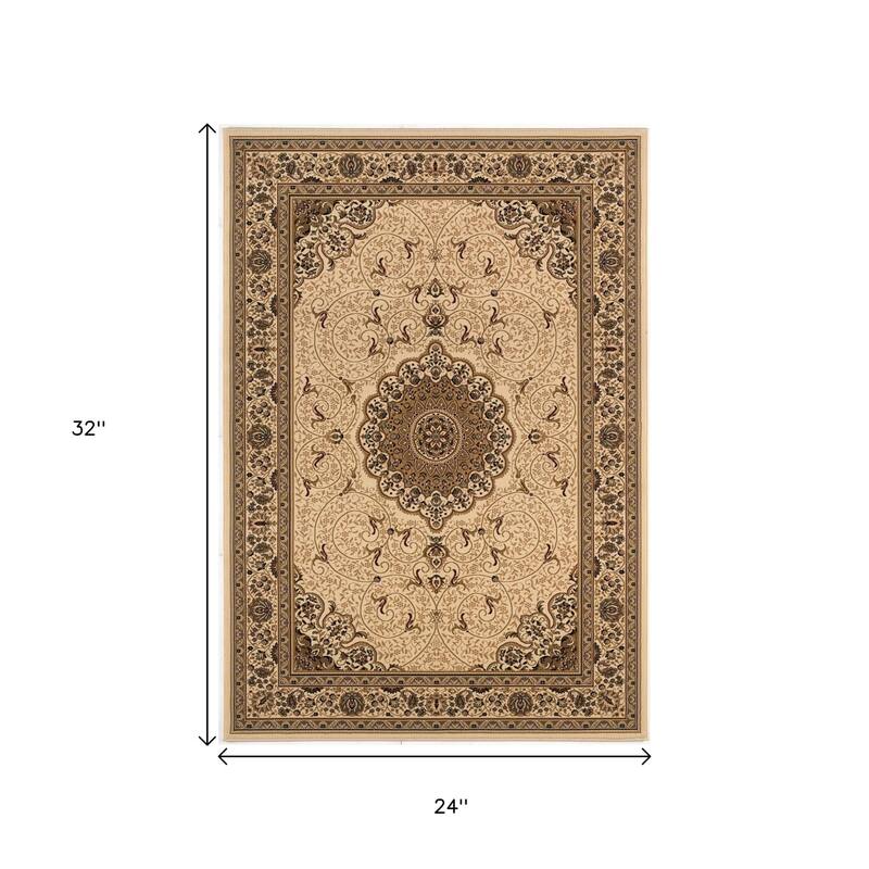HomeRoots Oriental Traditional Rectangle Area Rug - 32 in. x 24 in. x 0.35 in.