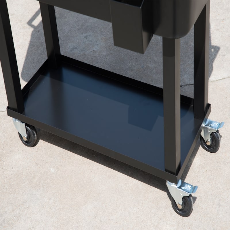 Outsunny Rolling Ice Chest Portable Patio Party Drink Cooler Cart