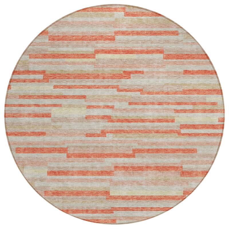 Machine Washable Indoor/ Outdoor Chantille Stripes Modern Rug