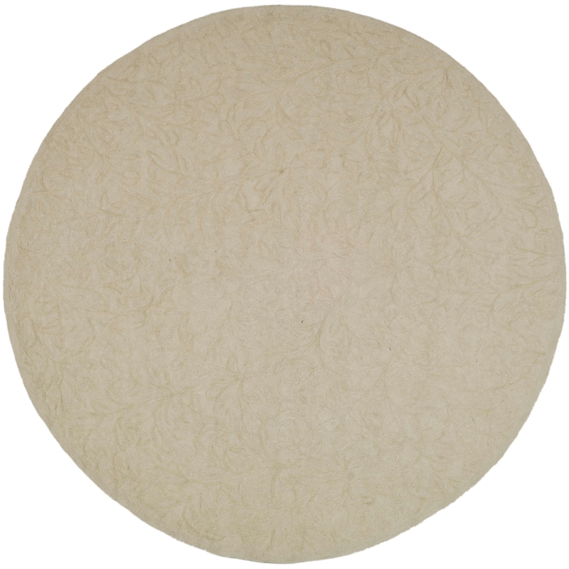 Martha Stewart by SAFAVIEH Sprig Cotton Rug - 4' Round - Snowberry