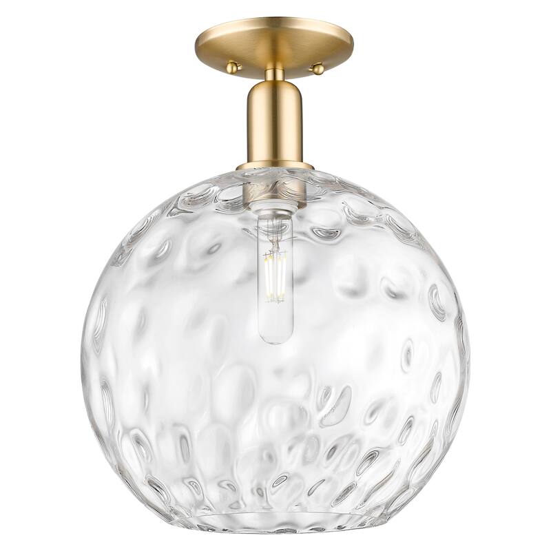 Innovations Lighting 716-1C-15-12 Athens Water Glass Semi-Flush Athens - Champagne Bronze / Clear Water Glass