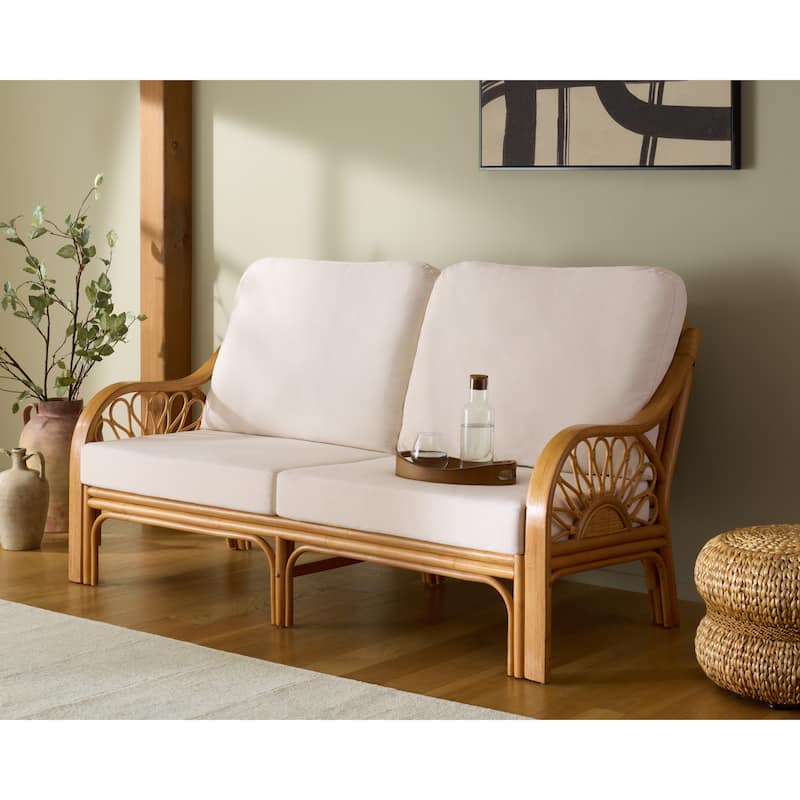 SAFAVIEH Couture Isaias Rattan Loveseat - 71"W x 36"D x 36"H