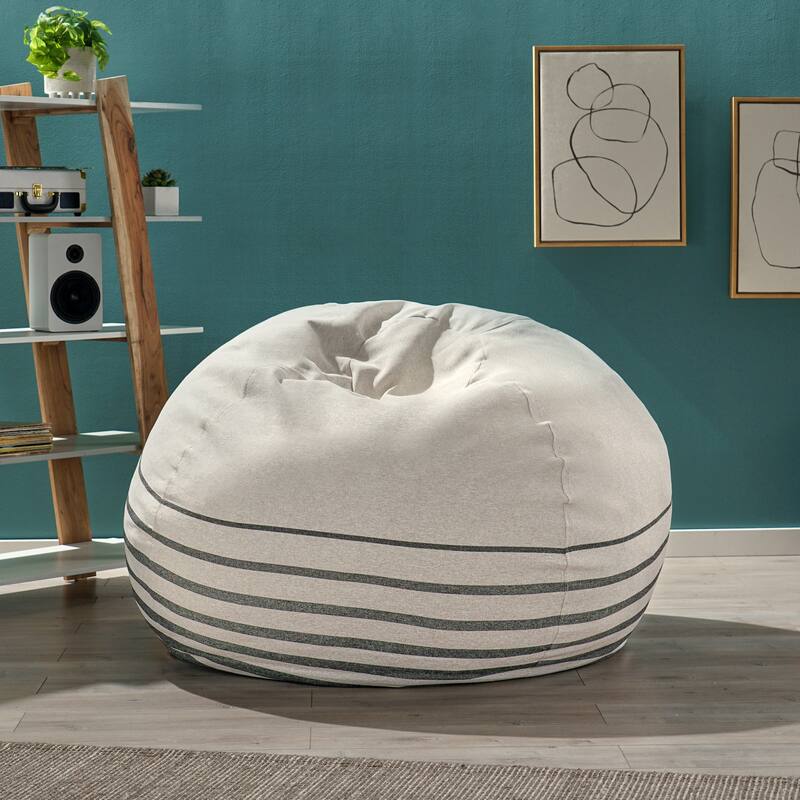Hudgeons Indoor Striped Bean Bag by Christopher Knight Home