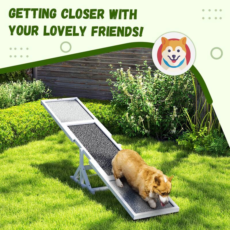 PawHut Wooden Dog Agility Seesaw for Training and Exercise, Platform Equipment Run Game Toy, Weather Resistant Pet Supplies