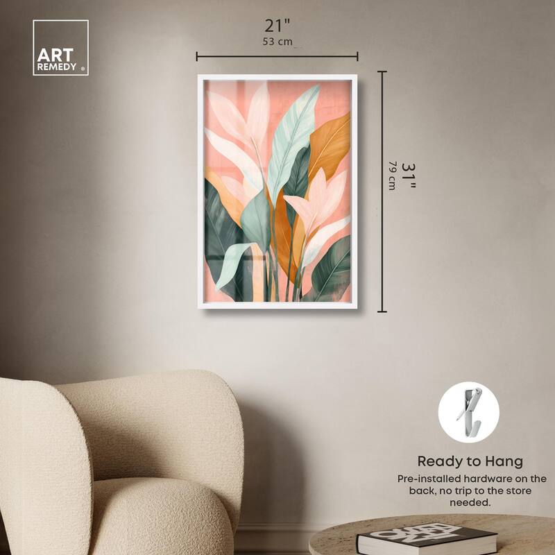 Peach and Palm Shadowbox by Art Remedy