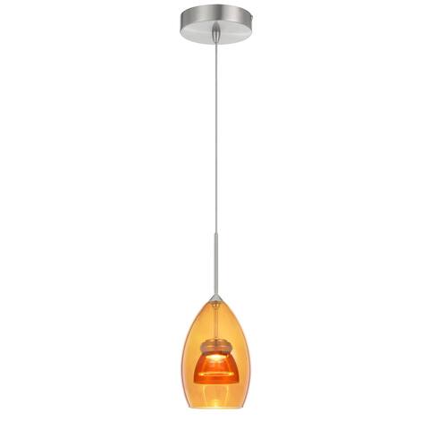 Series Amber Clear Amber Glass Pendant with Canopy