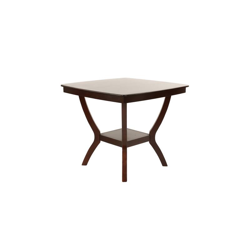 Dining Table Counter Height Dining Table 1pc Table w Shelve Solidwood Espresso Finish Dining Room Furniture