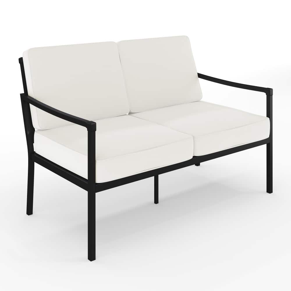 Martha Stewart All-Weather Steel Frame Patio Loveseat with Cushions - 53"W x 29.75"D x 32"H