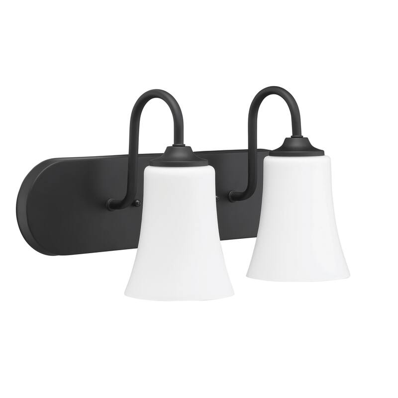 Craftmade Gwyneth 2 Light 18" Wide Bathroom Vanity Light with Frosted - Flat Black