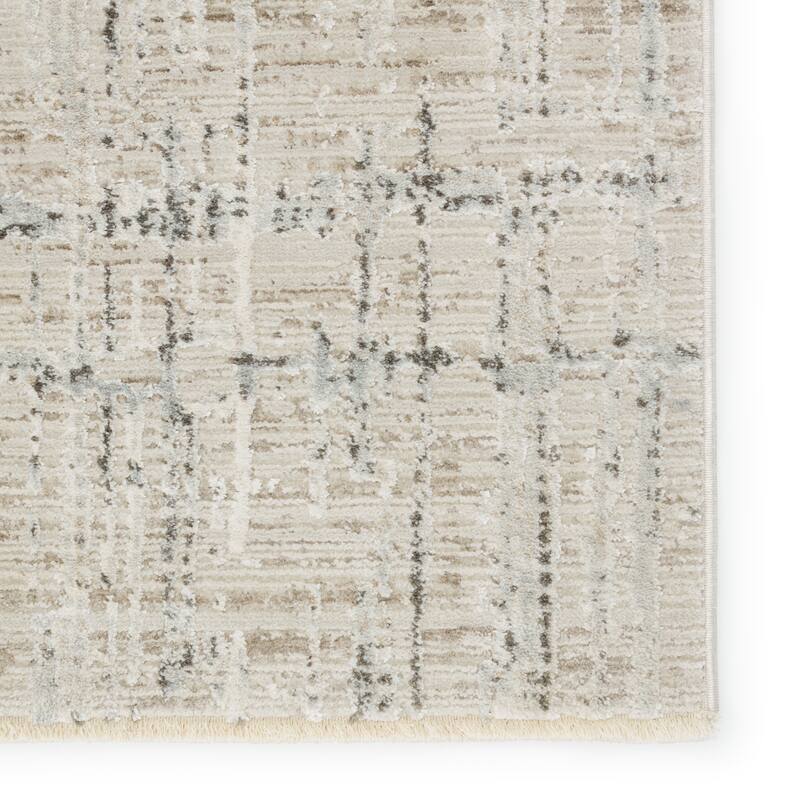 Sovis Abstract Light Gray/ Ivory Area Rug