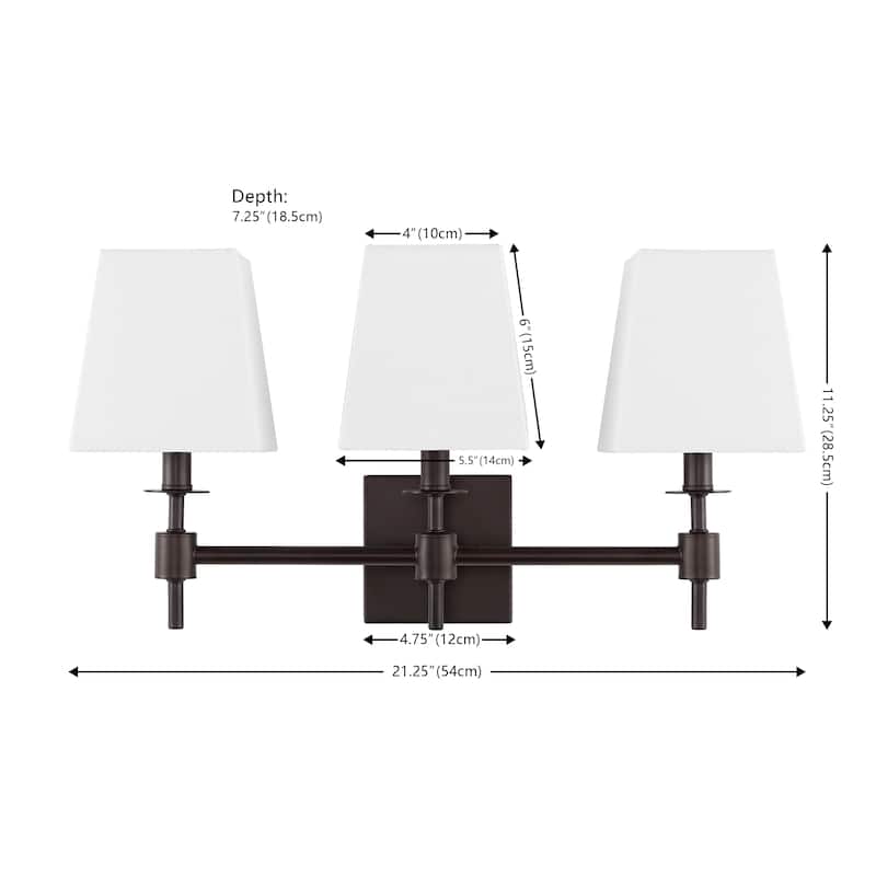 SAFAVIEH Lighting Chiaffreda 21-inch Modern & Contemporary Wall Sconce (3-Bulb) - 7Wx21Dx11H