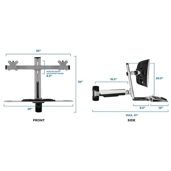 Mount-It! Stand Up Workstation with Dual Monitor Mount | Standing Desk  Converter with Height Adjustable Keyboard & Counterbalance Monitor Arm