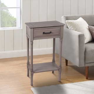 Jared 30 Inch Classic Accent End Table with Drawer and Shelf, Rich ...