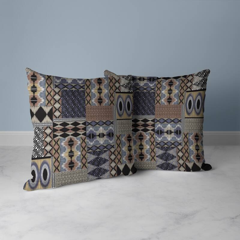 Patched Perfection Faux Suede Reversible Throw Pillow Gray and Cinereous