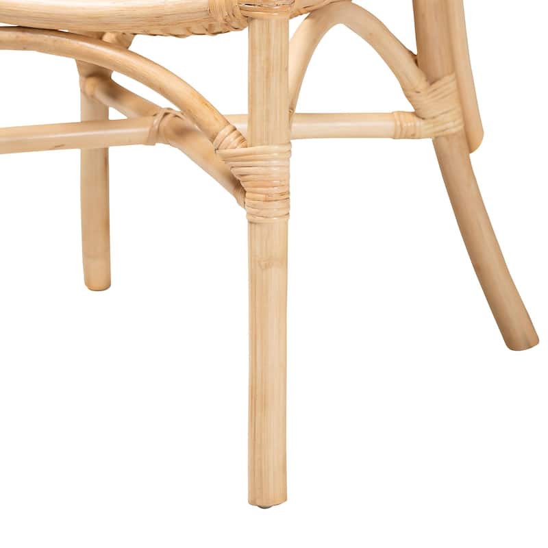 Ammi Modern Bohemian Natural Brown Rattan Dining Chair