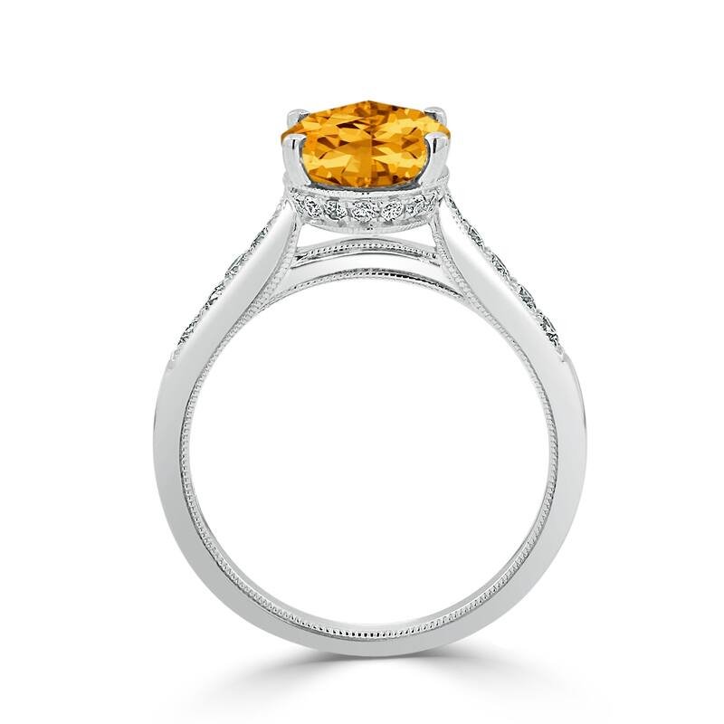 Auriya 3 1/3ct Fancy Oval Citrine and Diamond Engagement Ring 1/4ctw 14k Gold