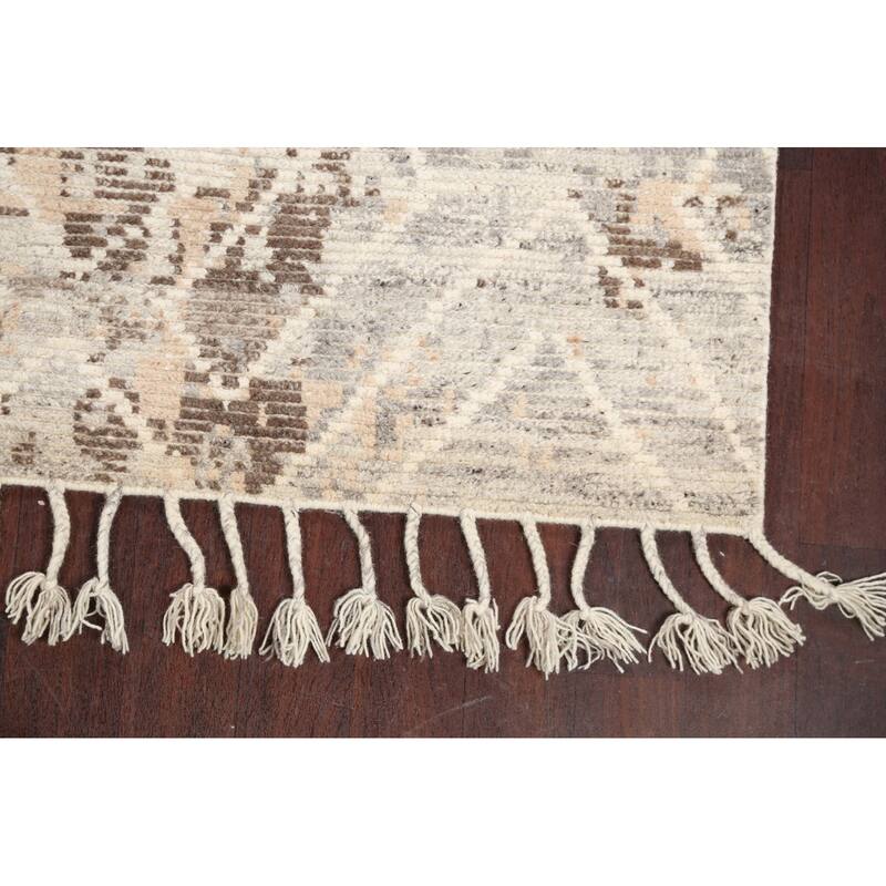 Geometric Contemporary Moroccan Oriental Area Rug Handmade Wool Carpet - 5'4" x 7'10"