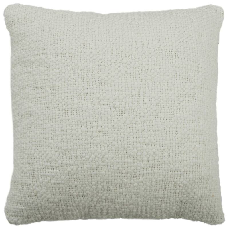Rizzy Home Solid Textured Modern Throw Pillow - Down - Cream