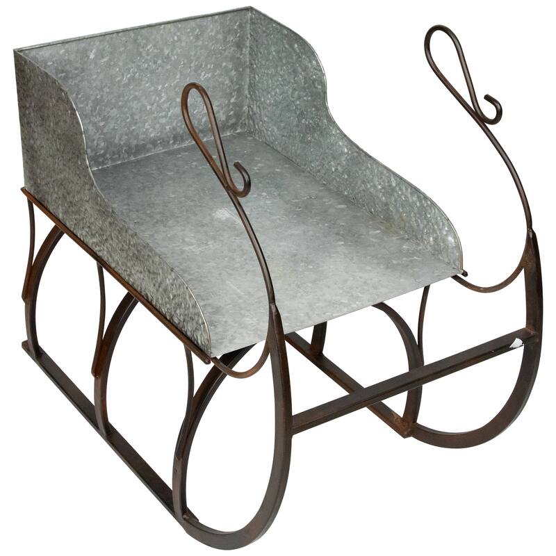 Galvanized Metal Christmas Sleigh Tabletop Decoration - 24.5"