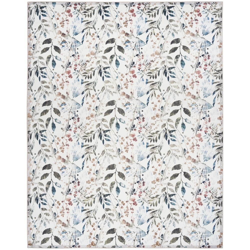 Nourison Washables Indoor Multicolored Floral Area Rug