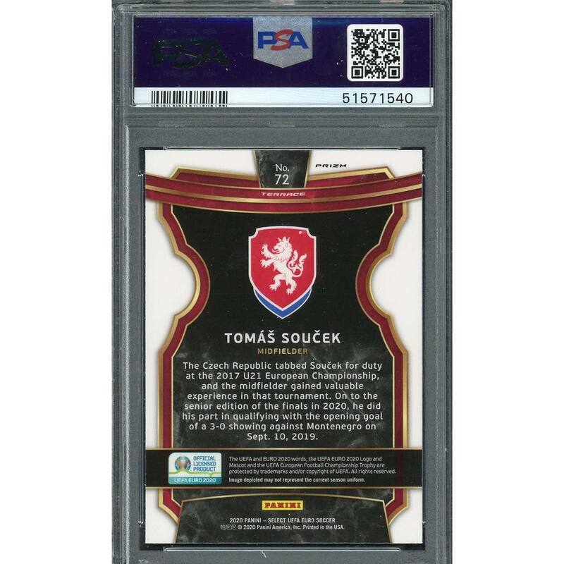Tomas Soucek 2020 Select UEFA Euro Silver Prizm Soccer Rookie Card #72 PSA 10 - 8'6" x 11'6"