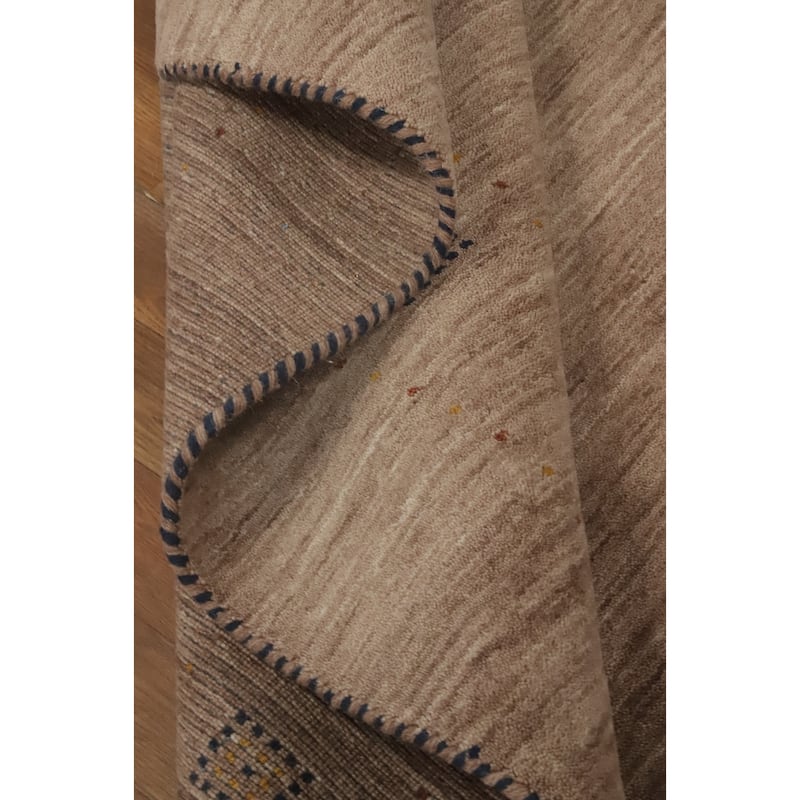 Tribal Gabbeh Oriental Area Rug , Handmade Brown Wool Carpet - 7' 10'' X 5' 0''