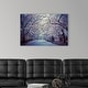 preview thumbnail 27 of 28, Great Big Canvas "Cherry blossoms in Central Park's in New York City." Muted Blue Black Wrapped Canvas Print Wall Artwork