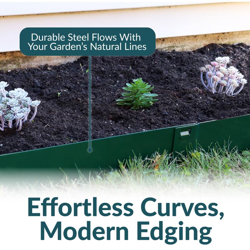 Sunnydaze Set of 5 Steel Metal Landscape Edging Border