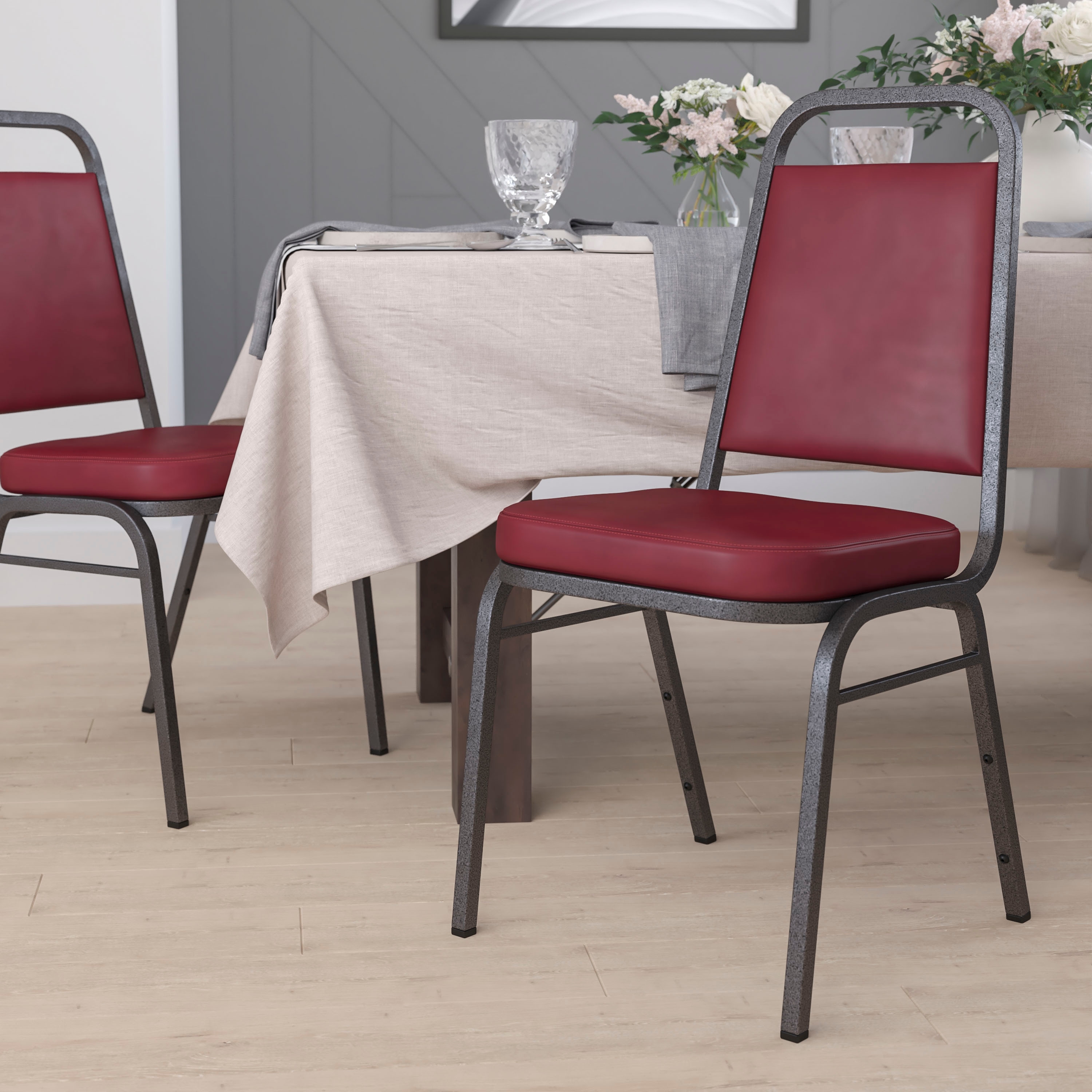 Trapezoidal Back Stacking Banquet Chair with 2.5" Thick Seat - 20.25"D x 17.5"W x 36"H