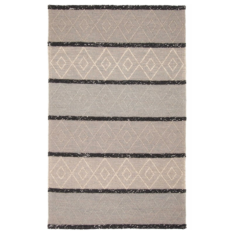 ECARPETGALLERY Braid weave Sienna Khaki Wool Rug - 5'0 x 8'1 - Khaki - 5'0 x 8'1