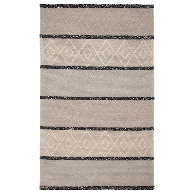 ECARPETGALLERY Braid weave Sienna Khaki Wool Rug - 5'0 x 8'1