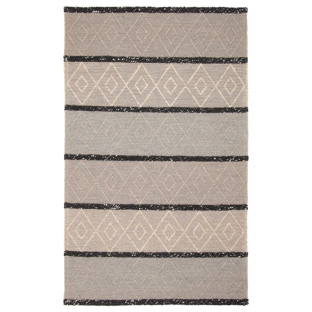 ECARPETGALLERY Braid weave Sienna Khaki Wool Rug - 5'0 x 8'1