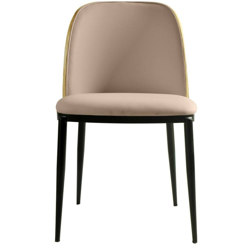 Dining Chair with Upholstered Seat and Back Side Chair with MDF Wood Frame in Black Steel
