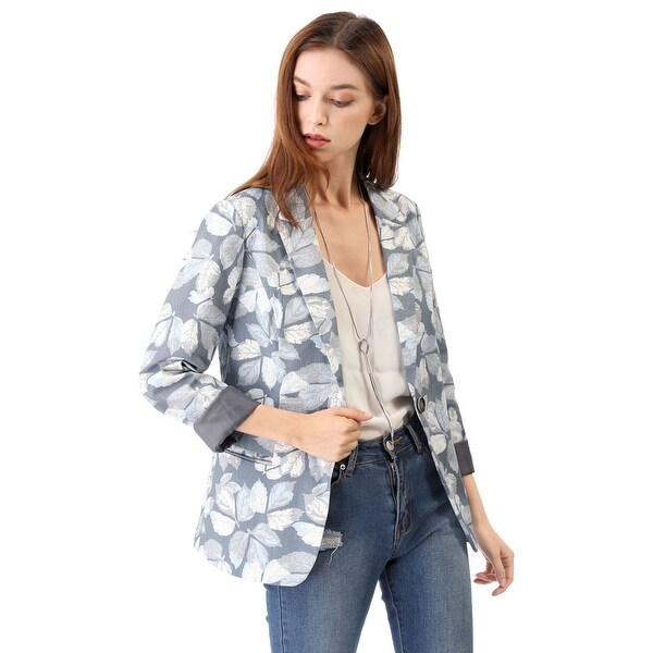 Grey marl single button boyfriend jacket