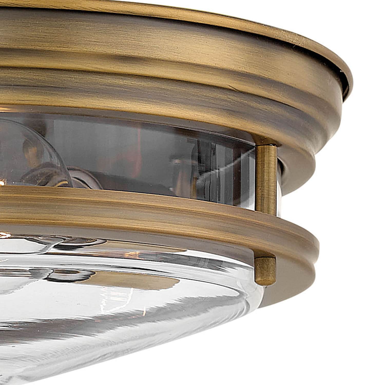 Hinkley Hadley 2 Light Flush Mount in Brushed Bronze with Clear