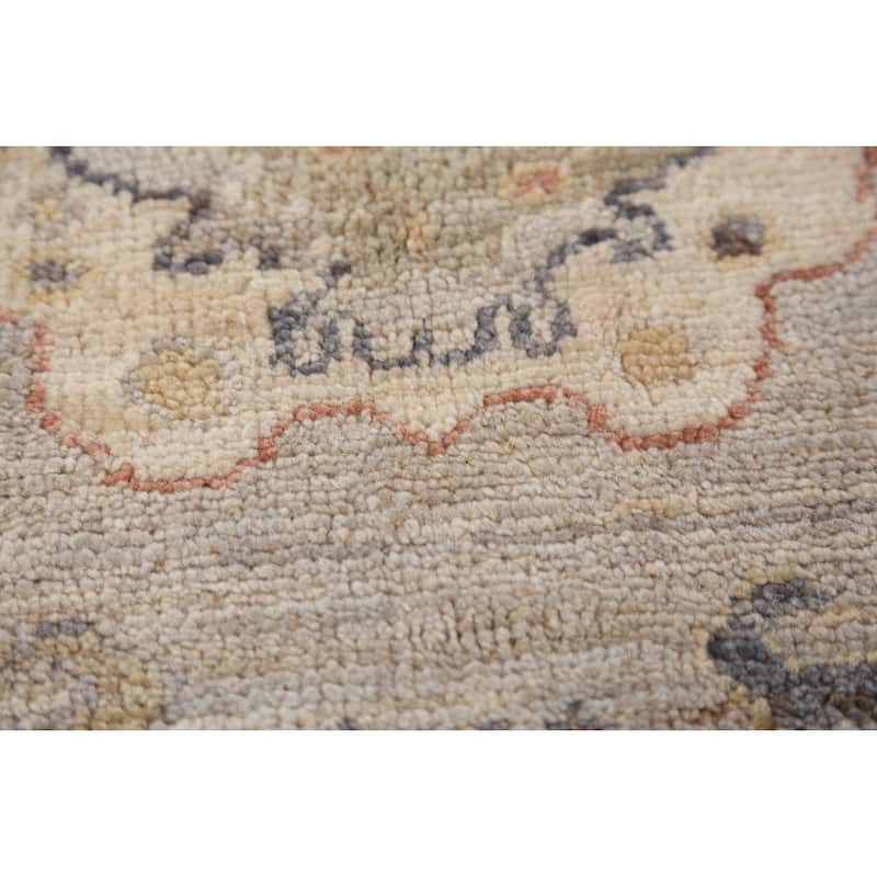 Hand Knotted Oriental 100% Wool Carpet Transitional All-Over Greys & Charcoal Oushak Area Rug - 6' 1'' X 4' 10''