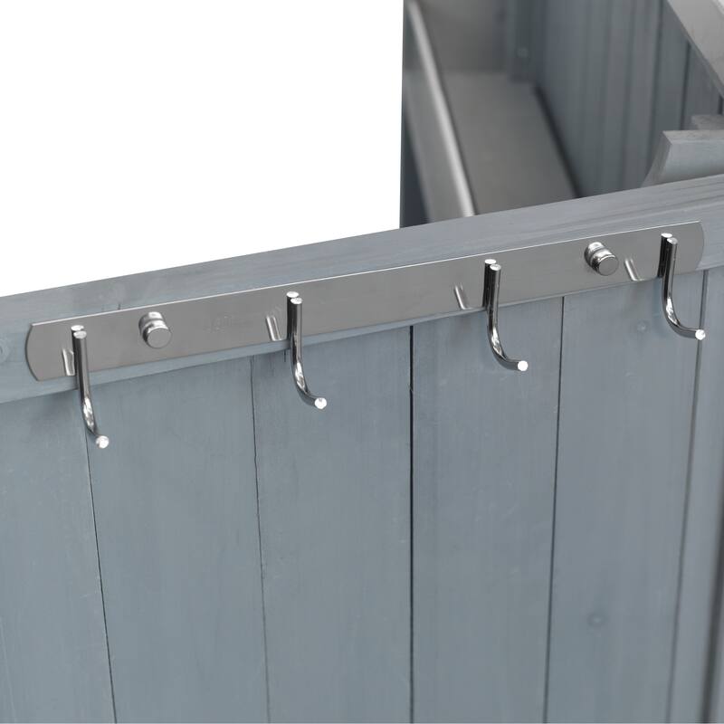 42.1" Outdoor Kitchen Island with Stainless Steel Top, Outdoor Grill Cart with Storage Cabinet and Adjustable Shelf