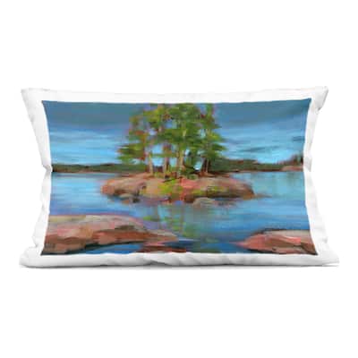 Stupell Abstract Lake Island Landscape Decorative Printed Throw Pillow Design by Kristy Andrews