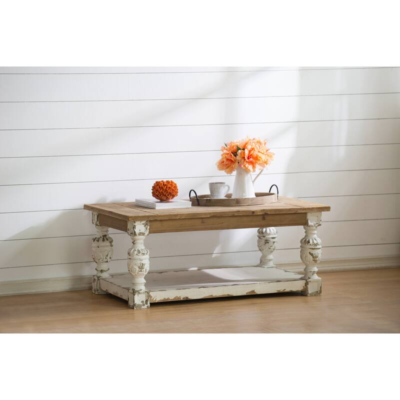 Rectangle Coffee Wooden Coffee Table, French Country Coffee Table