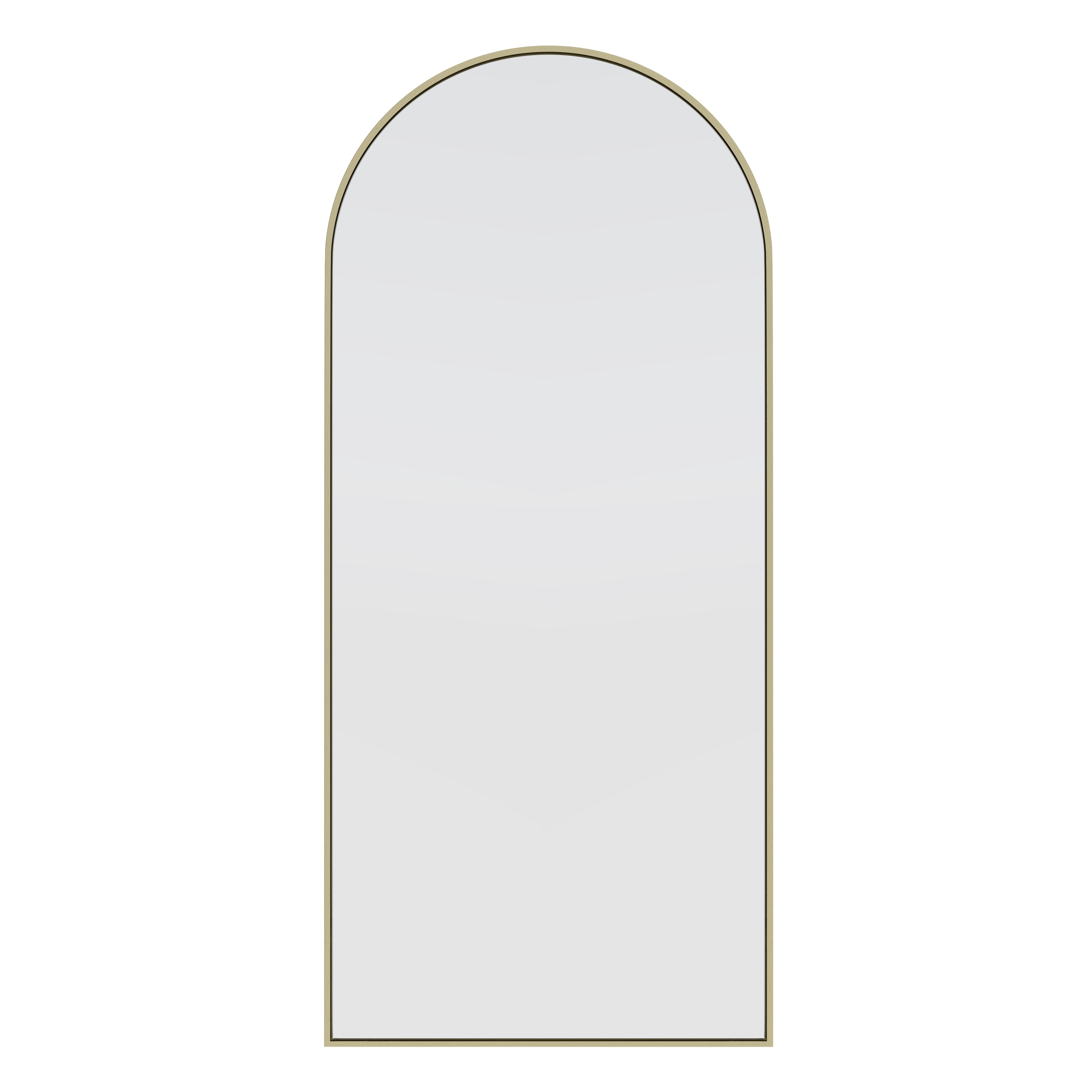 Glass Warehouse Large Arch Shape Stainless Steel Framed Mirror