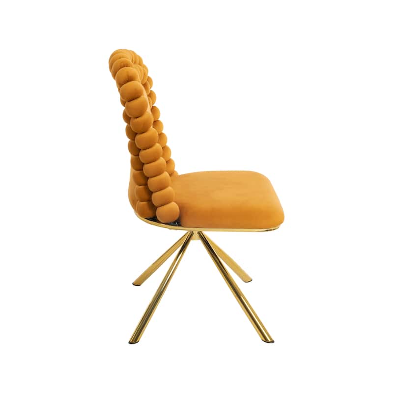 2-Piece Vanity Chair Dining Chairs, Velvet Accent Chairs Swivel Chair with Ball-Shaped Backrest