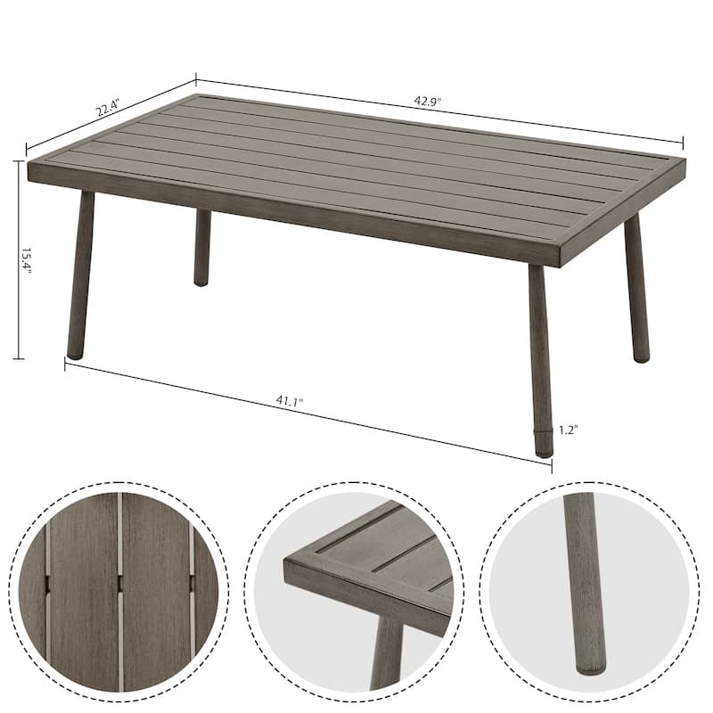 5-Person Aluminum Patio Conversation Set with 2 Swivel Chairs, Loveseat and Coffee Table