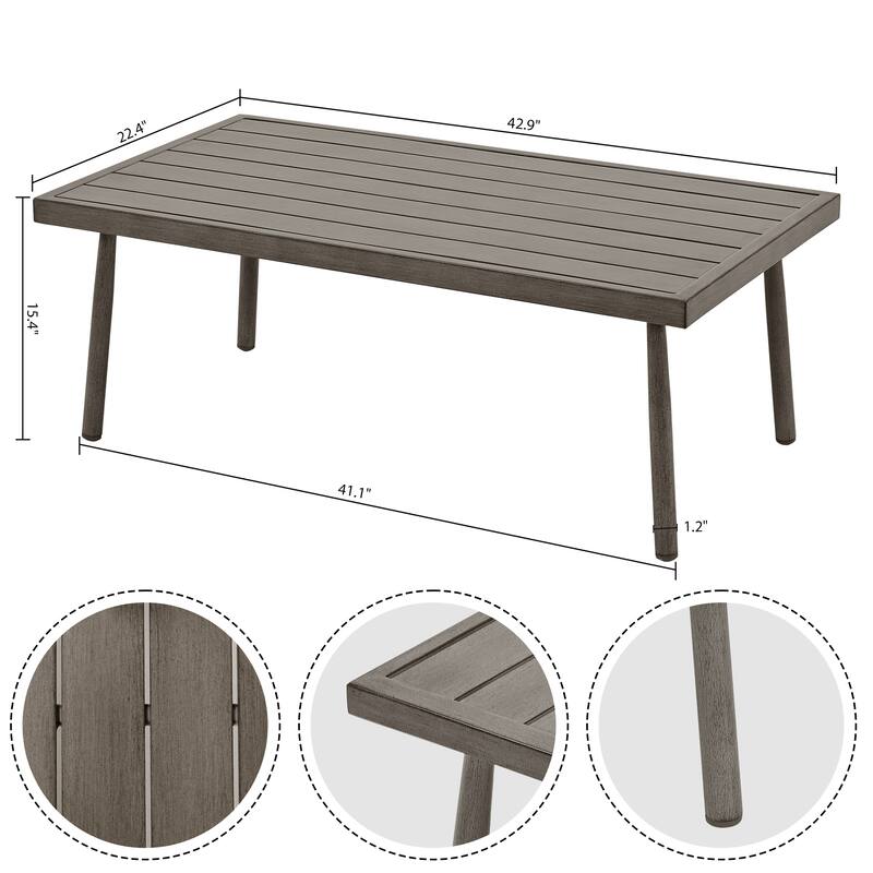 6-Person Aluminum Patio Conversation Set with 2 Swivel Chairs, Loveseat and Coffee Table